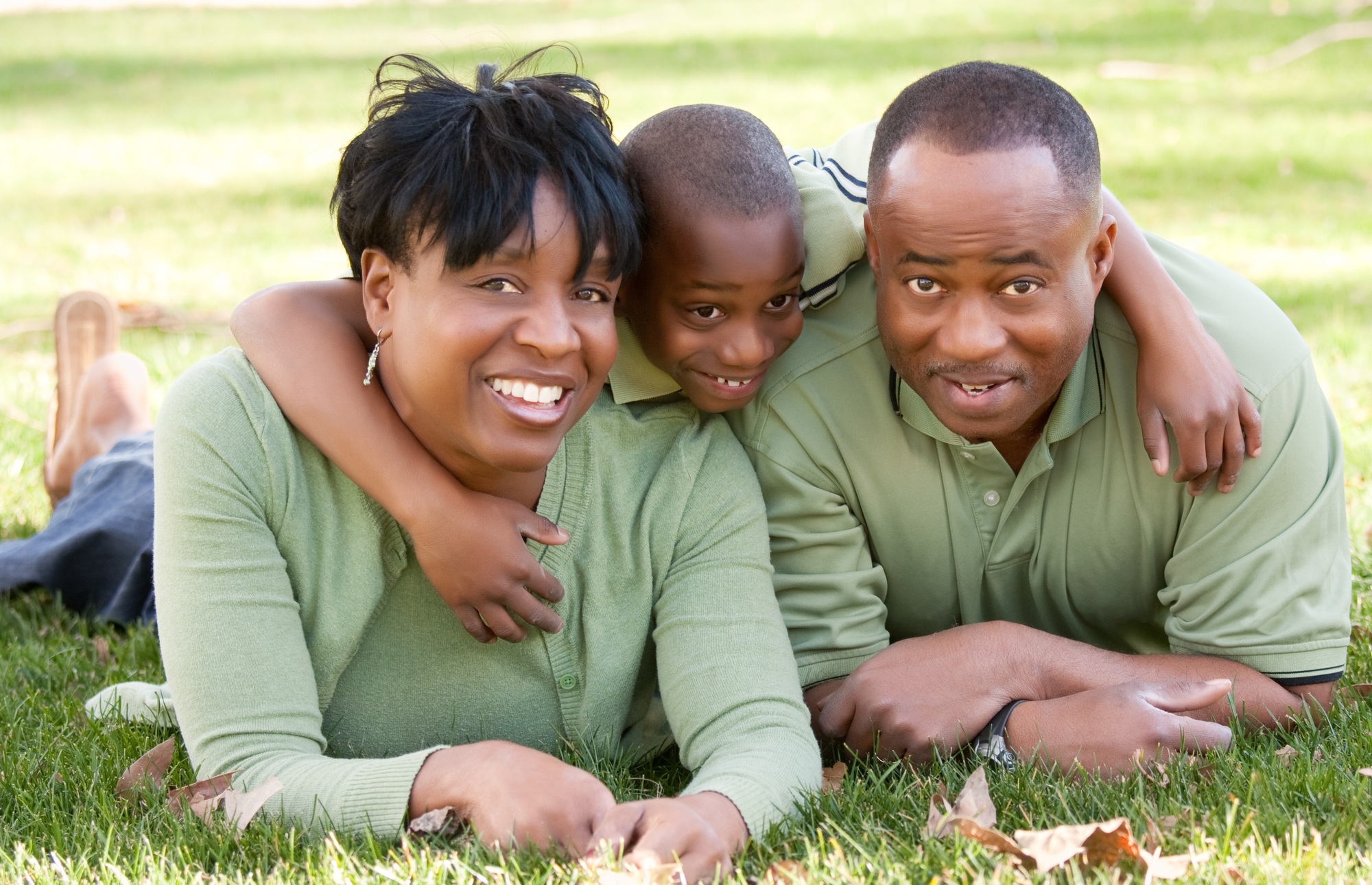 African American Family in the Park